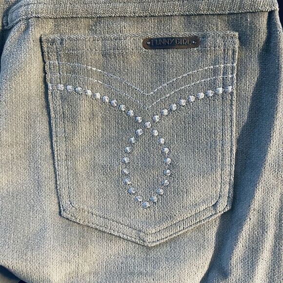 Vintage Funny Girl Gray Velvet Straight Leg Jeans Womens Size 15/16 - Picture 4 of 9